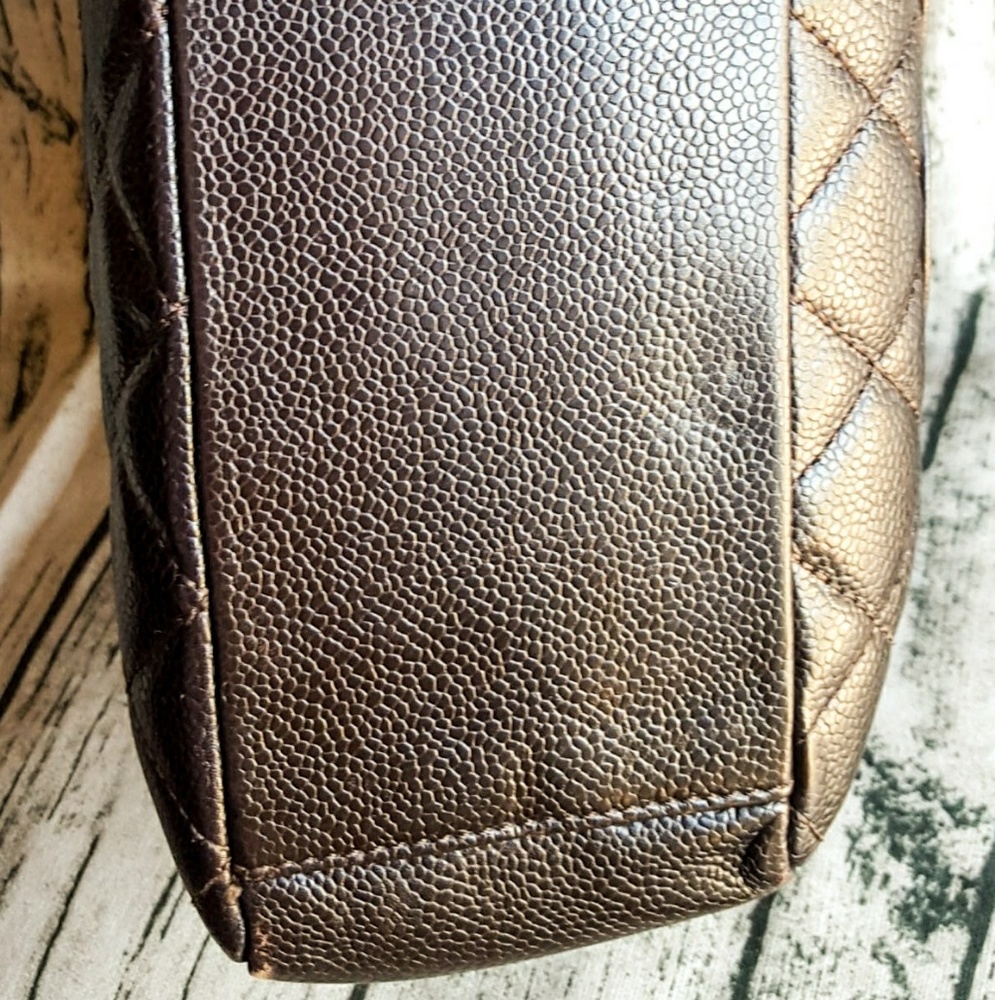 Dark Brown Chanel PST shopper tote - Picture 4 of 8